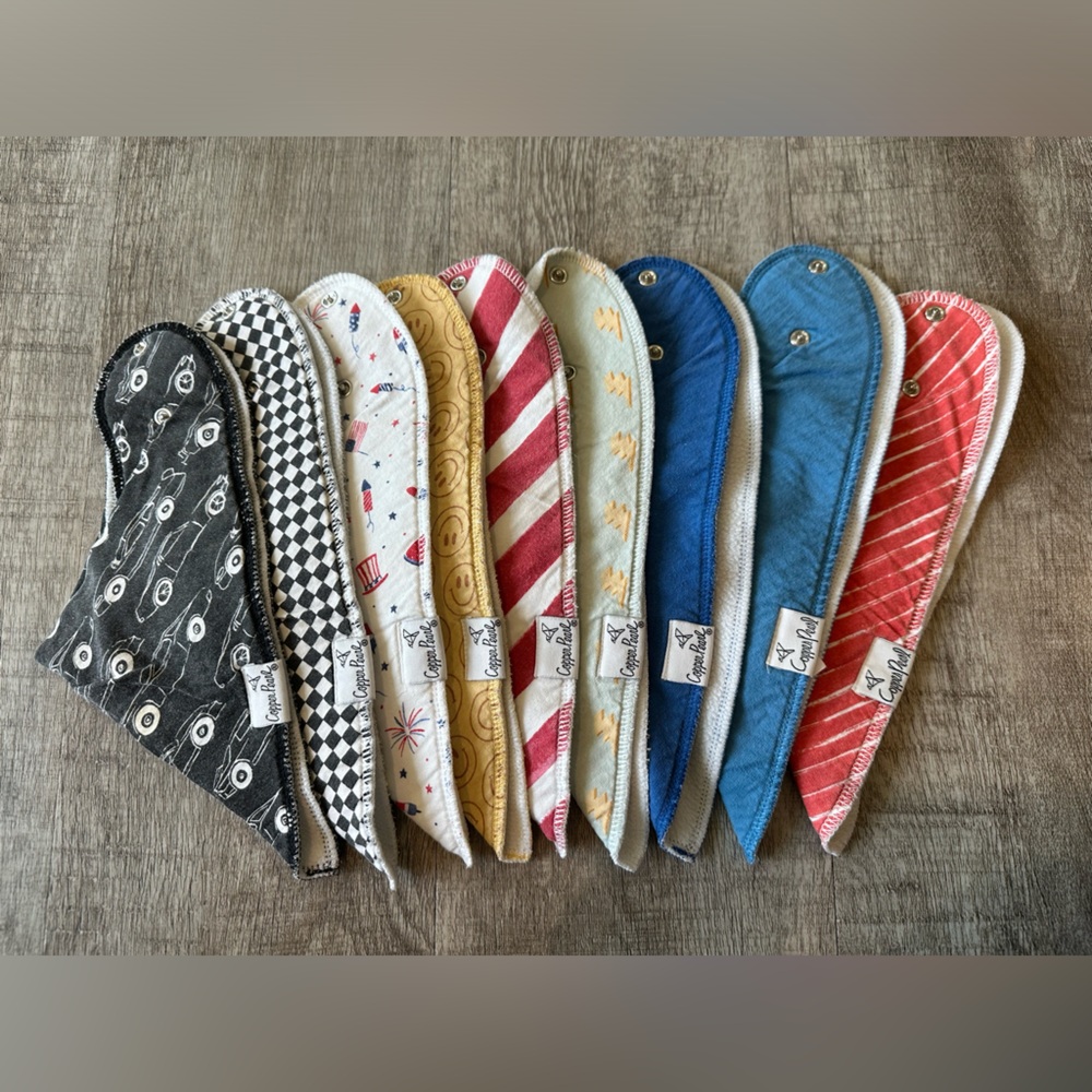 Copper pearl bibs